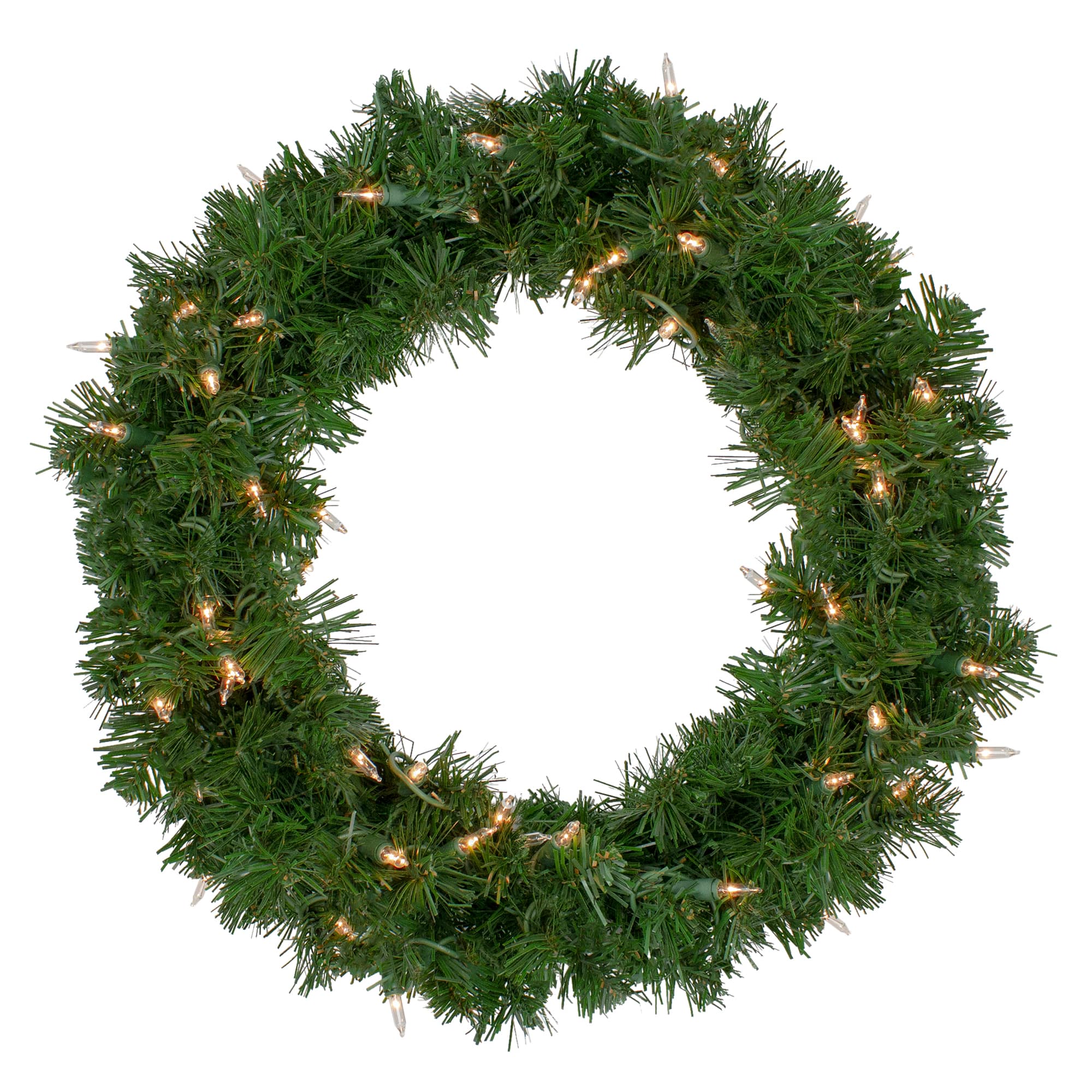 18" Pre-Lit Deluxe Windsor Pine Christmas Wreath, Clear Lights